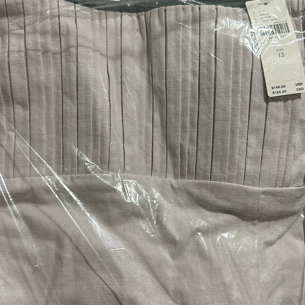 NWT! Anthropologie The Ophelia Sleeveless Linen Slim Mini Dress Maeve Light Sand - Picture 7 of 10